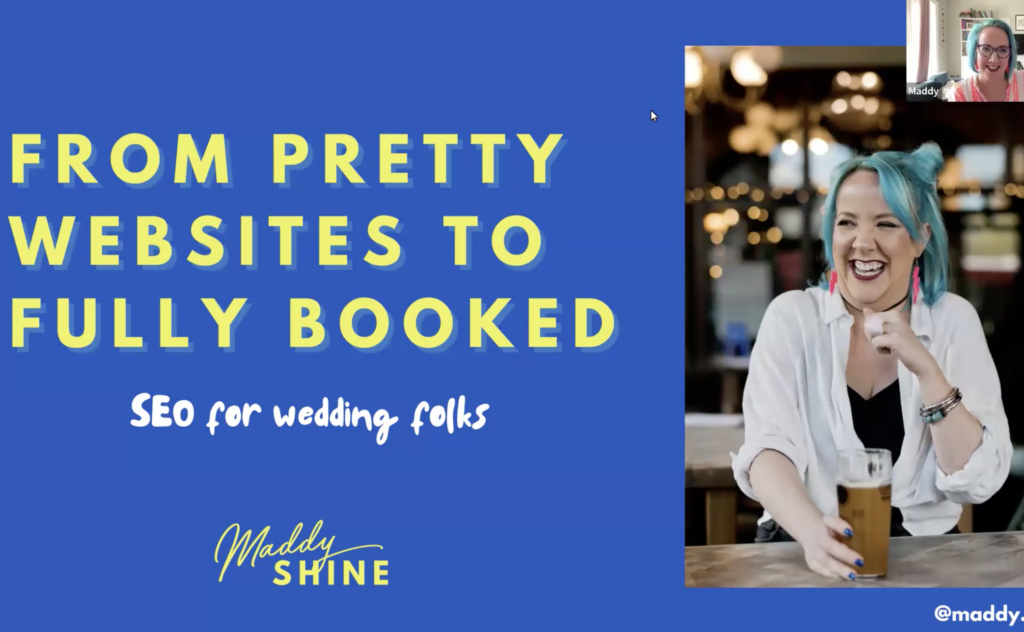 Maddy Shine SEO Webinar for UK Wedding Association