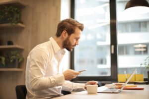 Business owner working at desk